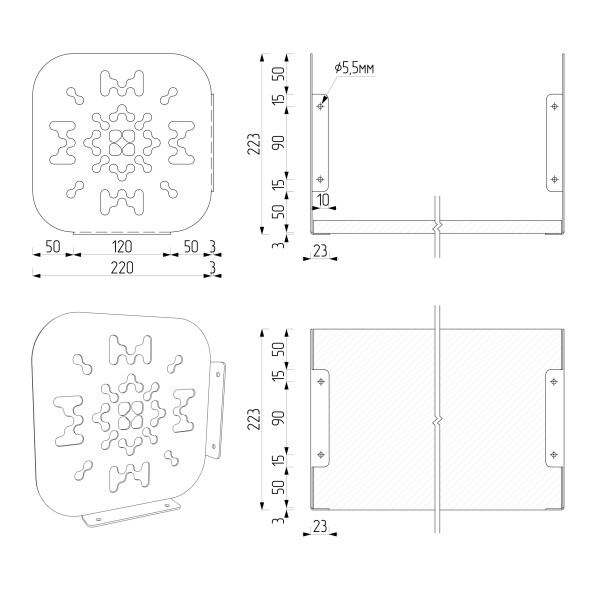 Полка навесная 22х90х22 см из ЛДСП Белая - Антрацит -
                                                        Фото 6